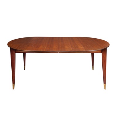 Lot 312 - Gio Ponti Walnut and Brass Dining Table with...