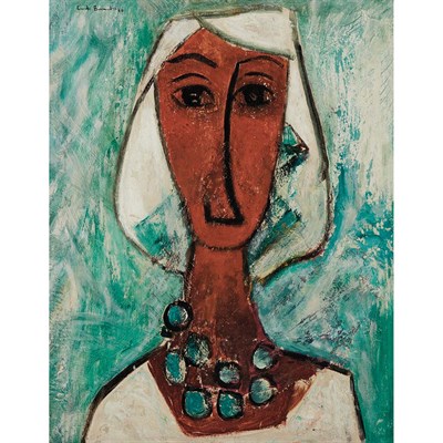 Lot 98 - Cundo Bermudez Cuban, 1914-2008 Mujer en Verde,...