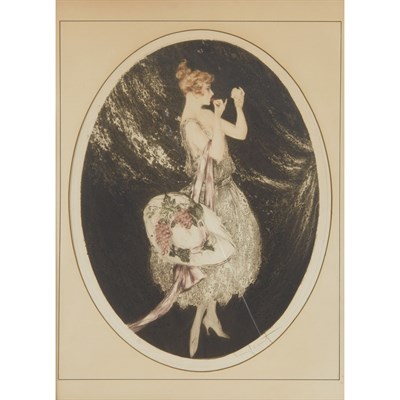 Lot 224 - Louis Icart MAKE-UP Hand-colored drypoint and...