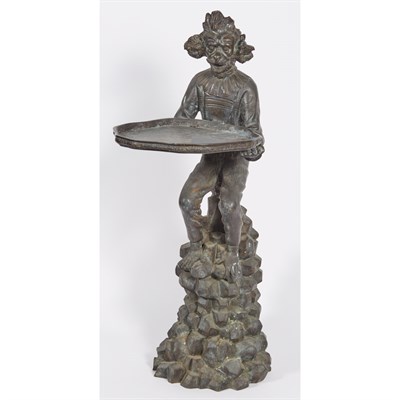 Lot 157 - Patinated-Metal Monkey-Form Butler Height 37...