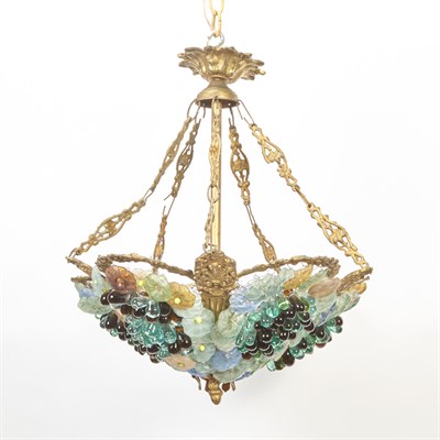 Lot 498 - Art Deco Style Gilt-Metal Molded and Beaded...