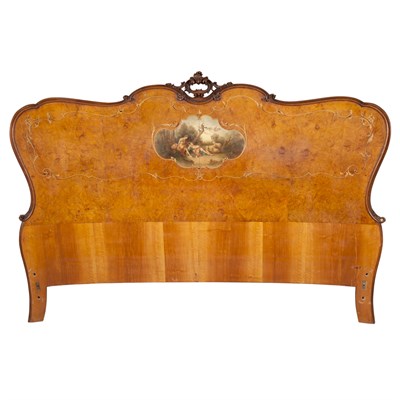Lot 616 - Rococo Style Parcel Painted Walnut Bedstead...