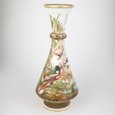 Lot 434 - French Gilt and Painted Glass Vase Last...