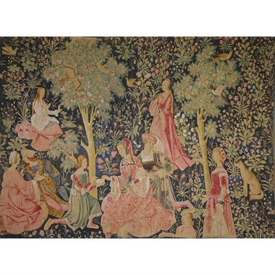 Lot 713 - Machine-Made Block Printed Tapestry France,...