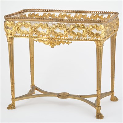 Lot 624 - Empire Style Gilt-Metal and Molded Glass...