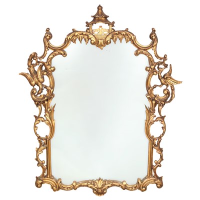 Lot 418 - Rococo Style Carved Giltwood Mirror Of arched...