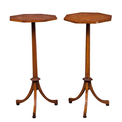 Lot 636 - Pair of Edwardian Painted Satinwood Stands...