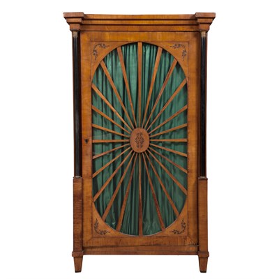 Lot 267 - Biedermeier Part Ebonized Birch Cabinet Height...