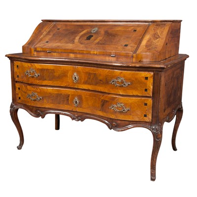 Lot 236 - Italian Rococo Walnut and Ebony Marquetry...