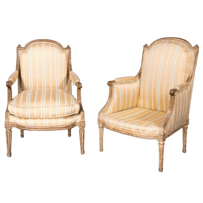 Lot 317 - Louis XVI Painted Bergere a la Reine and a...