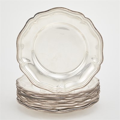 Lot 326 - Set of Nineteen Silver Plated Bread Plates...