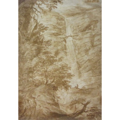 Lot 95 - French School 18th Century Landscape with...