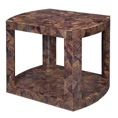 Lot 291 - Karl Springer Brass and Horn Side Table Height...