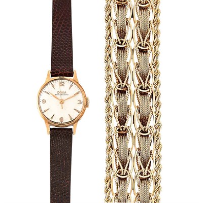 Lot 1304 - Gold Bracelet and Lady's Gold Wristwatch