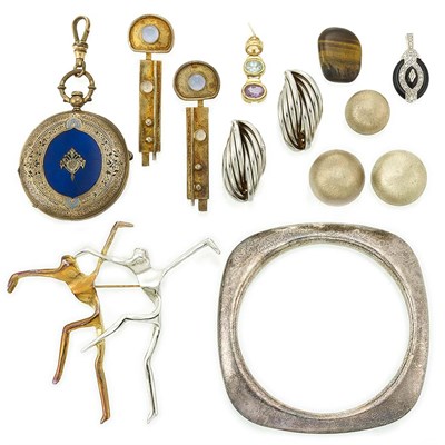 Lot 1367 - Group of Sterling Silver and Metal Jewelry and Items