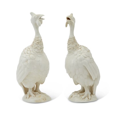 Lot 117 - Pair of Nymphenburg White Porcelain Figures of Turkeys
