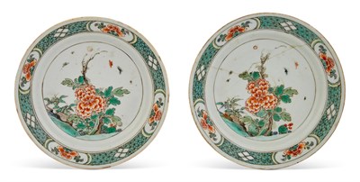 Lot 132 - Pair of Chinese Famille Verte Porcelain Dishes...