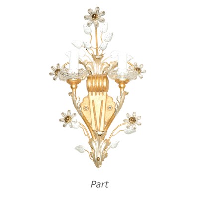 Lot 121 - Set of Six French Rock Crystal Style Floral...