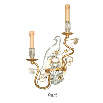 Lot 277 - Set of Five French Rock Crystal Style and Gilt-...
