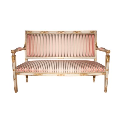 Lot 71 - Empire Style Gilt and Painted Wood Settee...