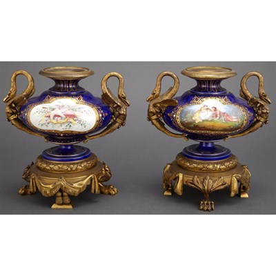 Lot 429 - Pair of Sevres Style Porcelain and Gilt-Bronze...