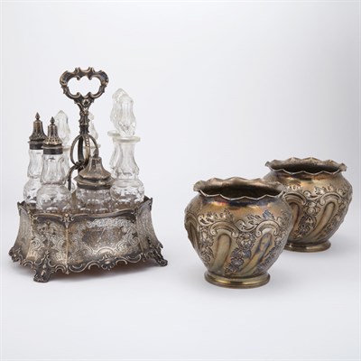 Lot 366 - Victorian Silver Cruet Stand Hayne & Cater,...