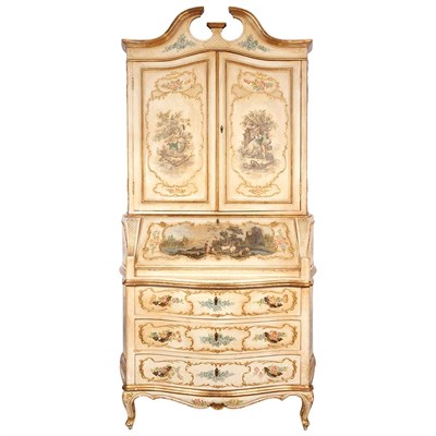Lot 639 - Louis XV Style Painted Secretary Second half...