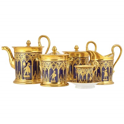 Lot 296 - Paris Porcelain Gilt Decorated Coffee and Tea...