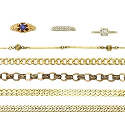Lot 1458 - Group of Gold, Low Karat Gold and Metal Jewelry