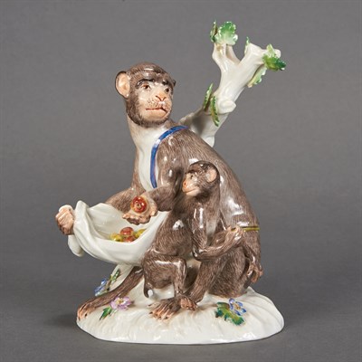Lot 234 - Meissen Porcelain Figure Group of Monkeys...
