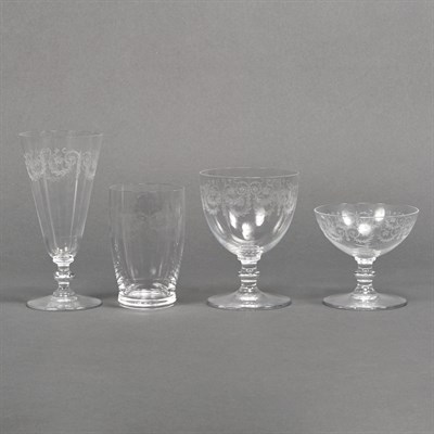 Lot 284 - Assembled Set of Baccarat Etched Glass...