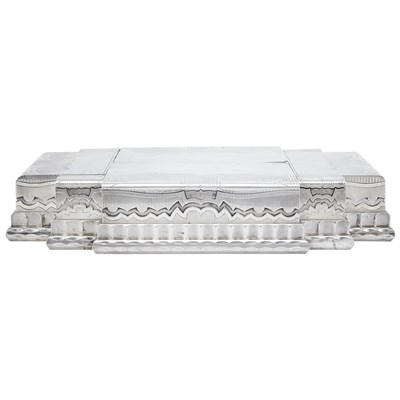 Lot 374 - George VI Sterling Silver Smoking Set Asprey,...