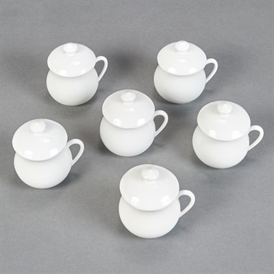 Lot 267 - Set of Twelve White Glazed Porcelain Covered...