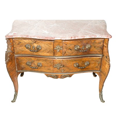 Lot 317 - Louis XV Style Marble Top Kingwood Commode...