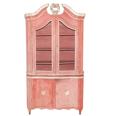 Lot 258 - Provincial Red Painted Buffet en Deux Corps...