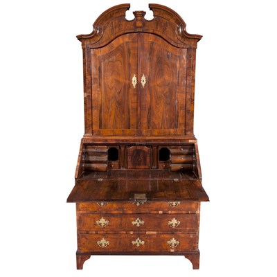 Lot 290 - Northern European Inlaid Walnut Bookcase...