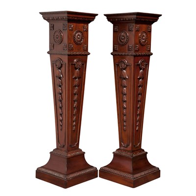 Lot 131 - Pair of George III Style Mahogany Pedestals...