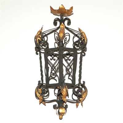 Lot 524 - Baroque style Painted Iron and Metal Hall...