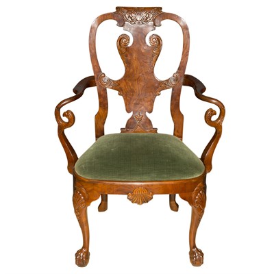 Lot 597 - Georgian Style Walnut Armchair