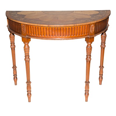 Lot 123 - Georgian Style Inlaid Mahogany Demilune...