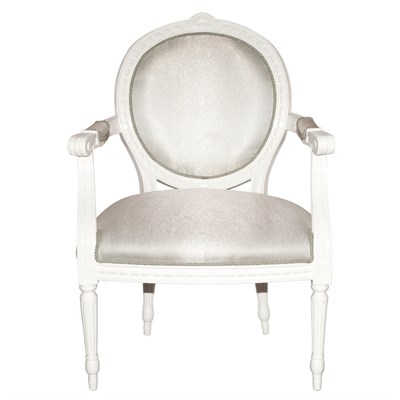 Lot 251 - Louis XVI Style White Painted Wood Fauteuil