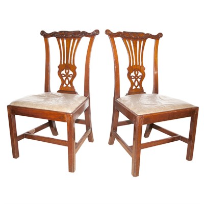 Lot 414 - Pair of George III Mahogany Side Chairs