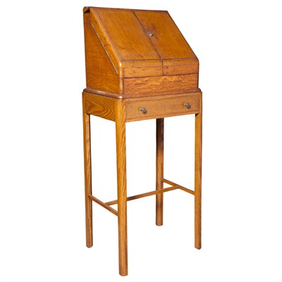 Lot 320 - Victorian Oak Letter Box on Stand Height 42...