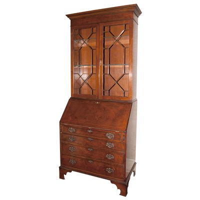 Lot 201 - George III Style Mahogany Secretary Bookcase...