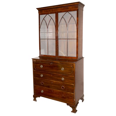 Lot 428 - George III Mahogany Secretary Bookcase Height...