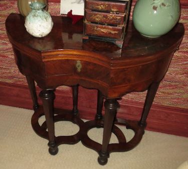 Lot 141 - William and Mary Style Walnut Card Table...