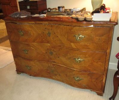 Lot 290 - German Rococo Marquetry Walnut Commode 18th...