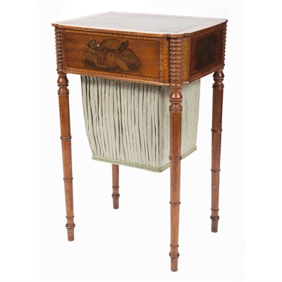 Lot 188 - Federal Inlaid Figured Maple Schoolgirl...