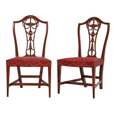 Lot 185 - Pair of Federal Mahogany Side Chairs Newport...