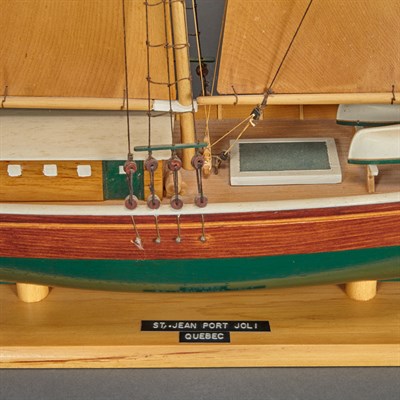 Lot 204 - Carved and Painted Sailboat Model of the...
